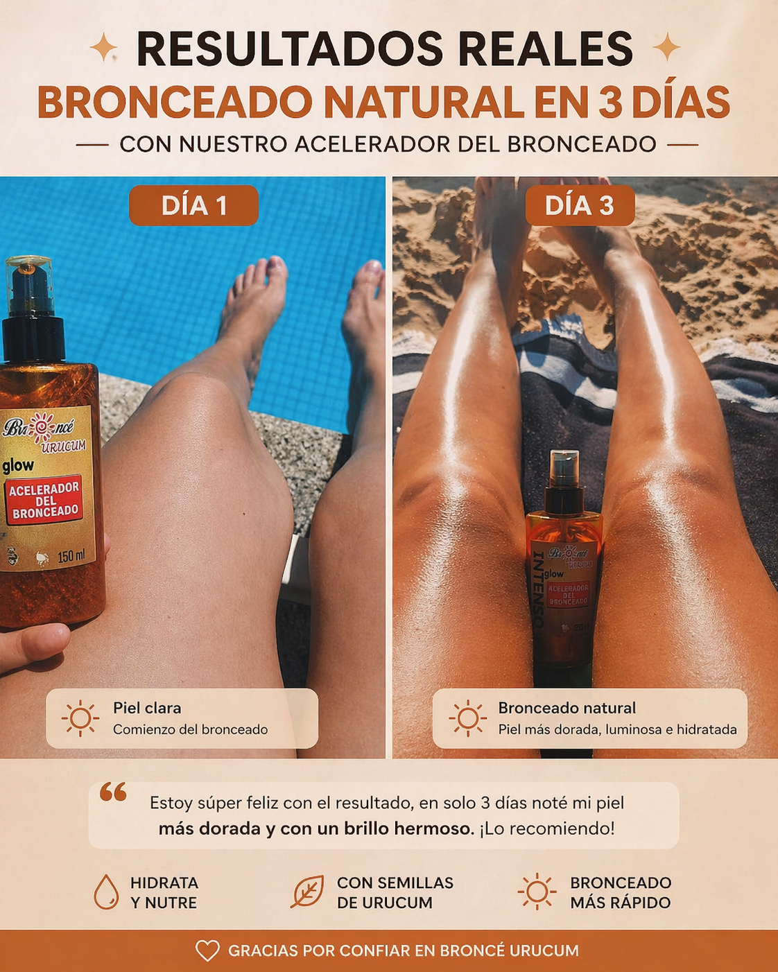 Óleo Bronceador Natural Glow con Urucum 150 ml | Broncé Urucum - Imagen 3